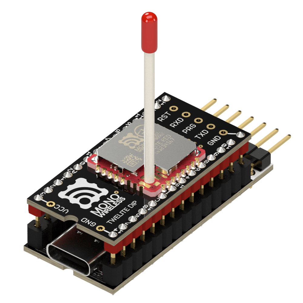 TWELITE R2 に TWELITE DIP を直挿しした例