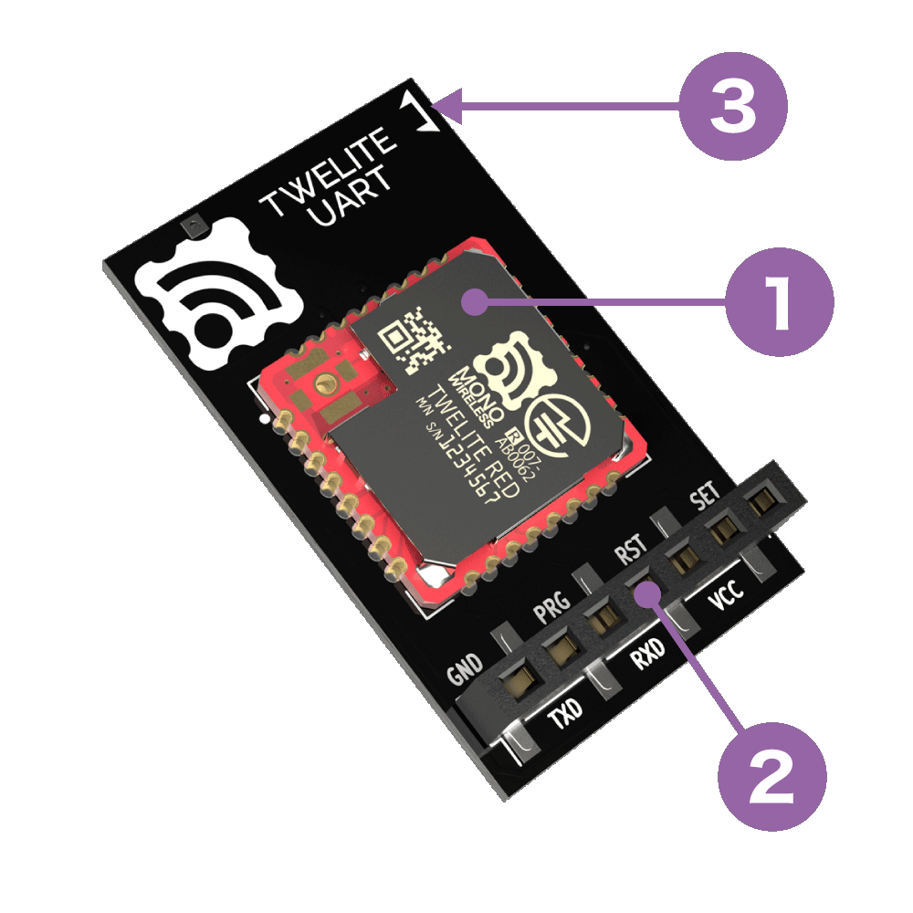 TWELITE UART P型 表面パーツ配置