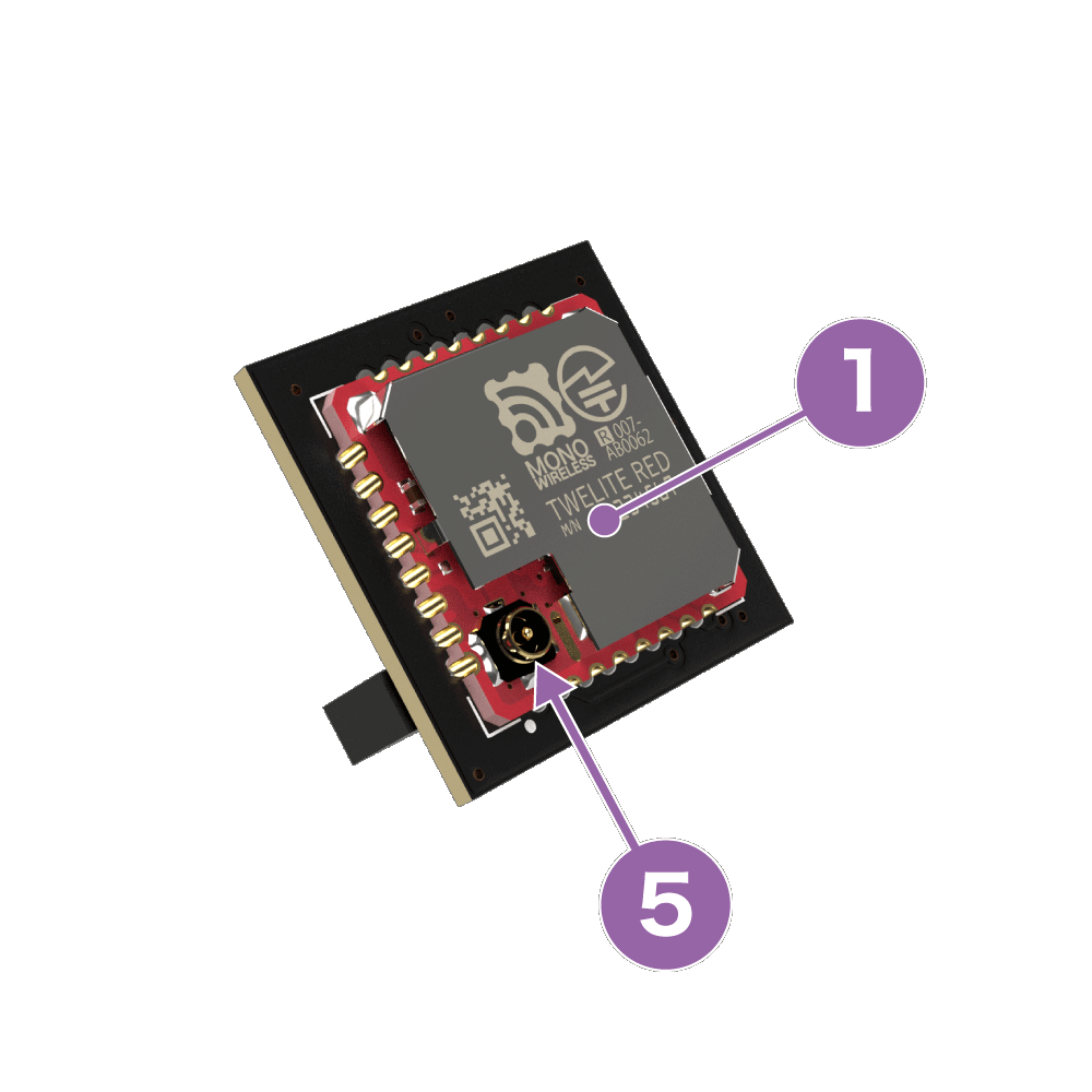 TWELITE UART U型 表面パーツ配置