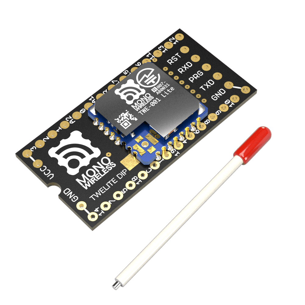 TWELITE DIP-トワイライトディップ マッチ棒アンテナ付属(要はんだ付け) ピンヘッダ端子なし TWE-L-DP-W